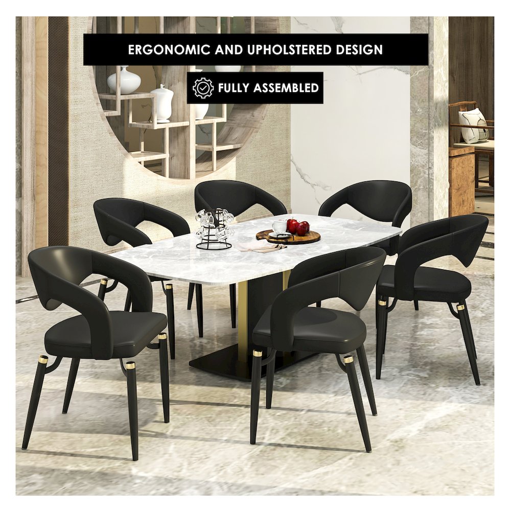 Entice Collection Modern Dining Chair Set of 2 in Charcoal Black. Picture 6