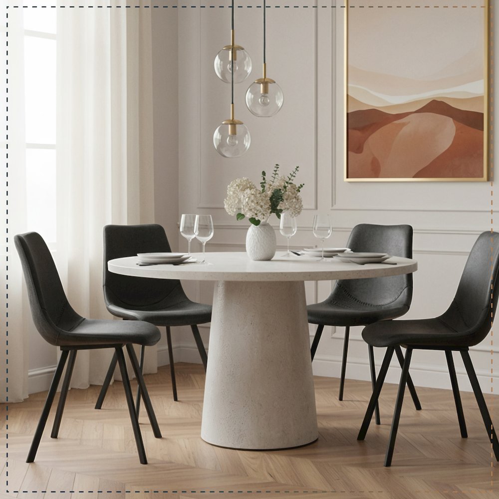 Markley Modern Leather Dining Chair With Metal Legs. Picture 13