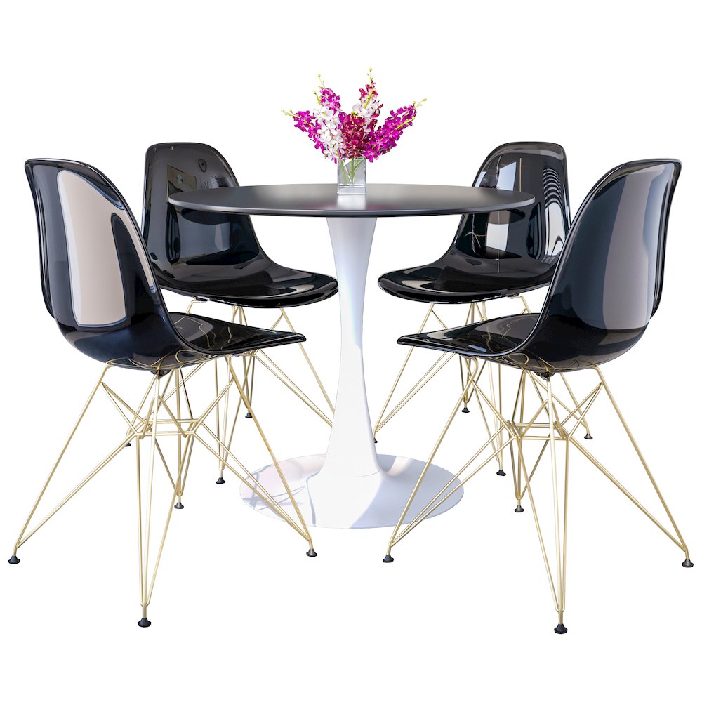 5-Piece Dining Set with 35" Round Dining Table. Picture 1