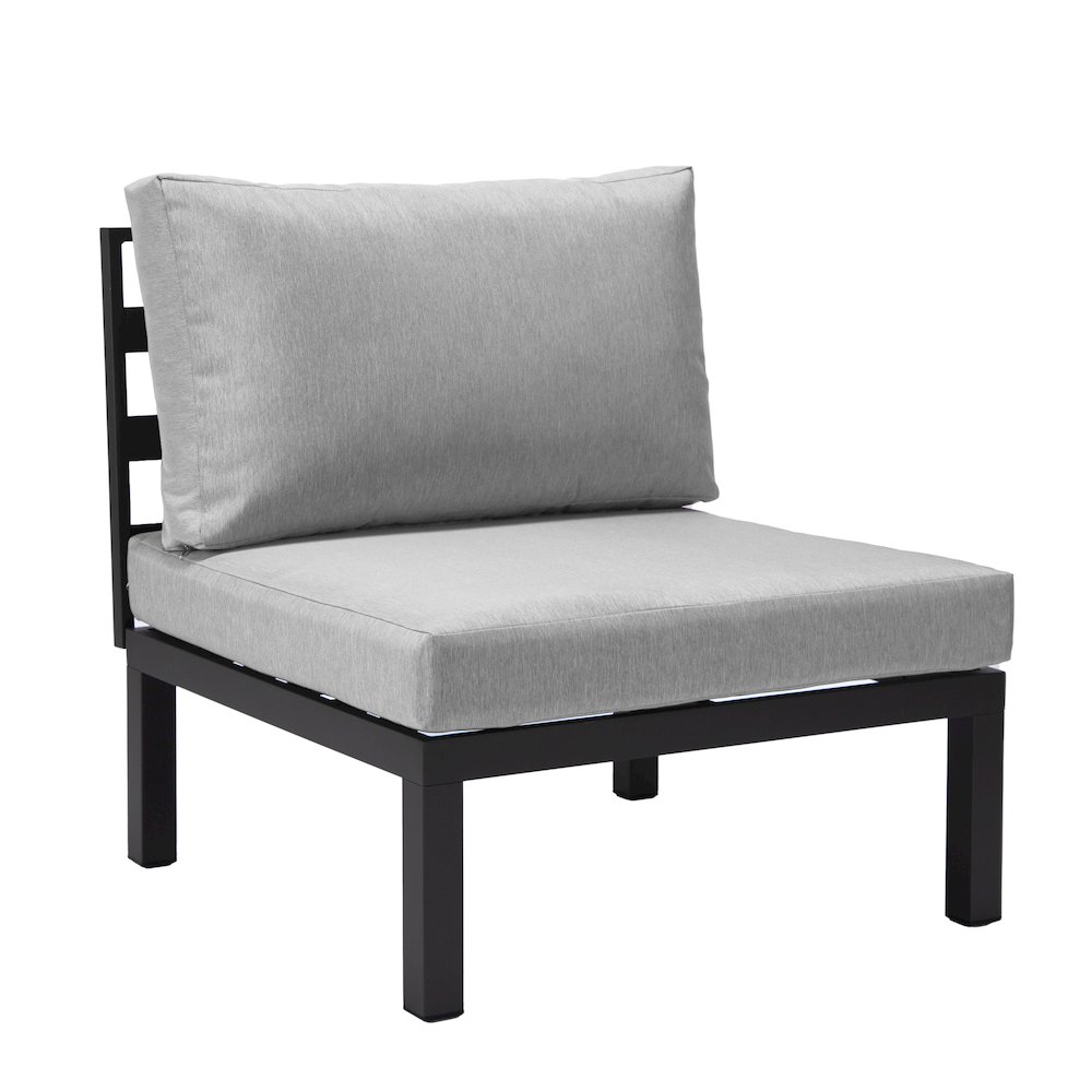 Hamilton Aluminum Patio 4-Seater Sofa With Cushions in Light Grey. Picture 6