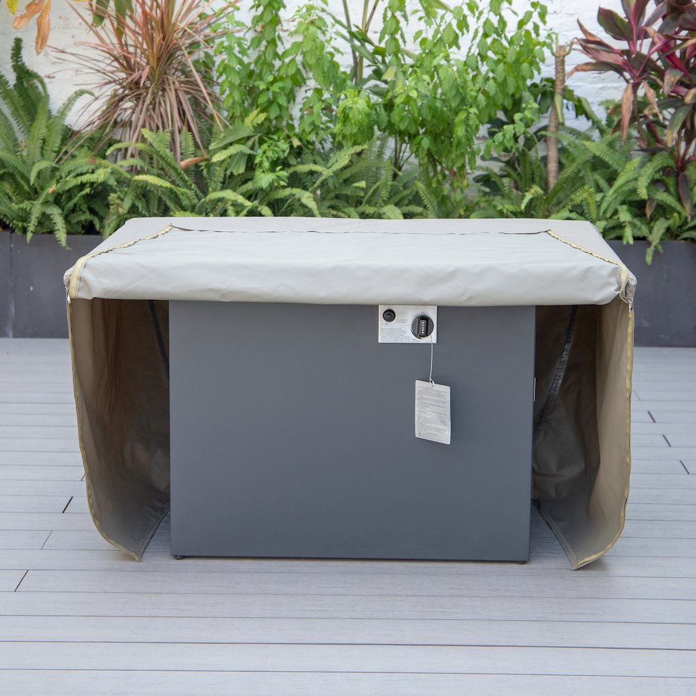 Chelsea Waterproof Fabric Rectangle Fire Pit Table Cover. Picture 8