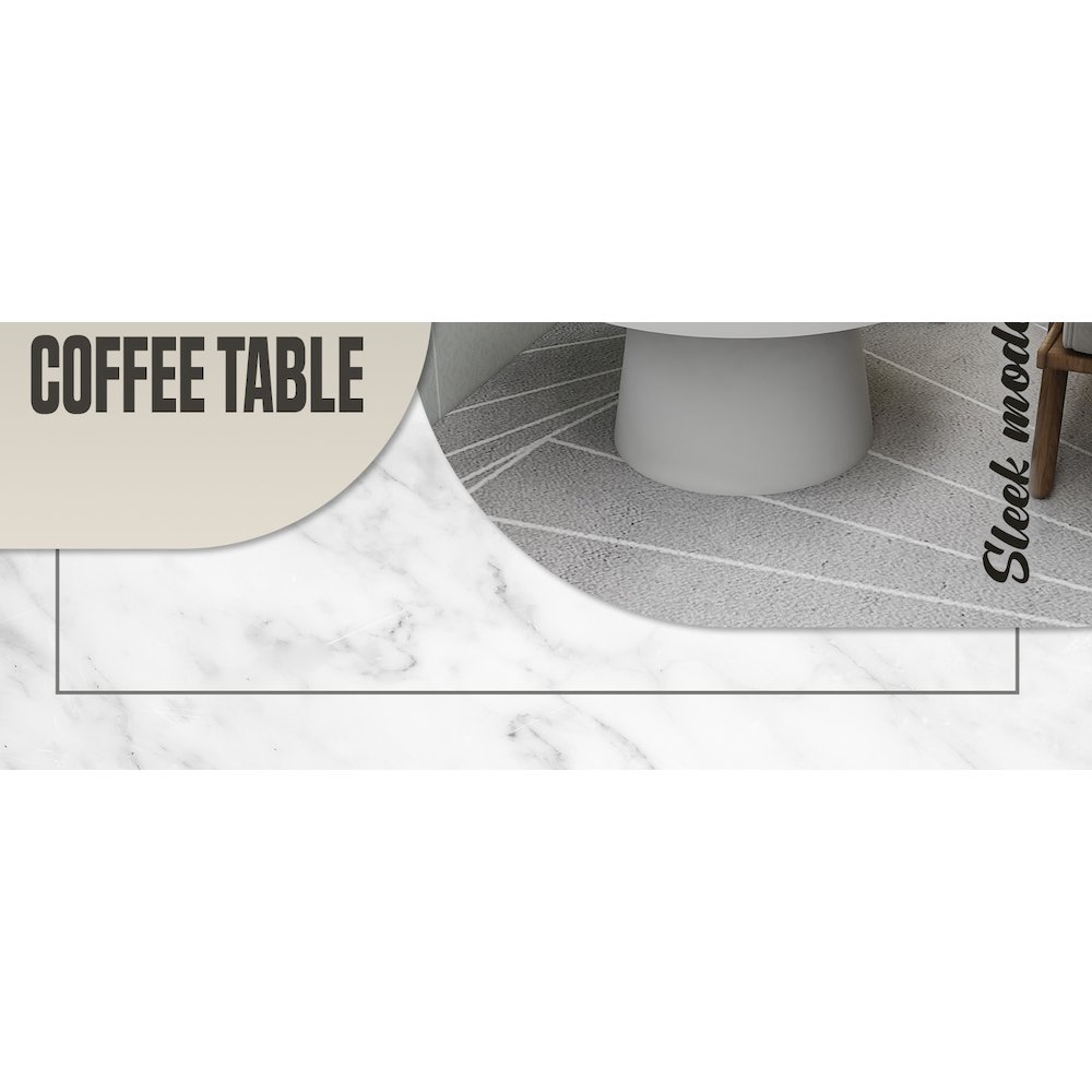 Dune Collection Fiberglass Outdoor Coffee Table In White. Picture 12