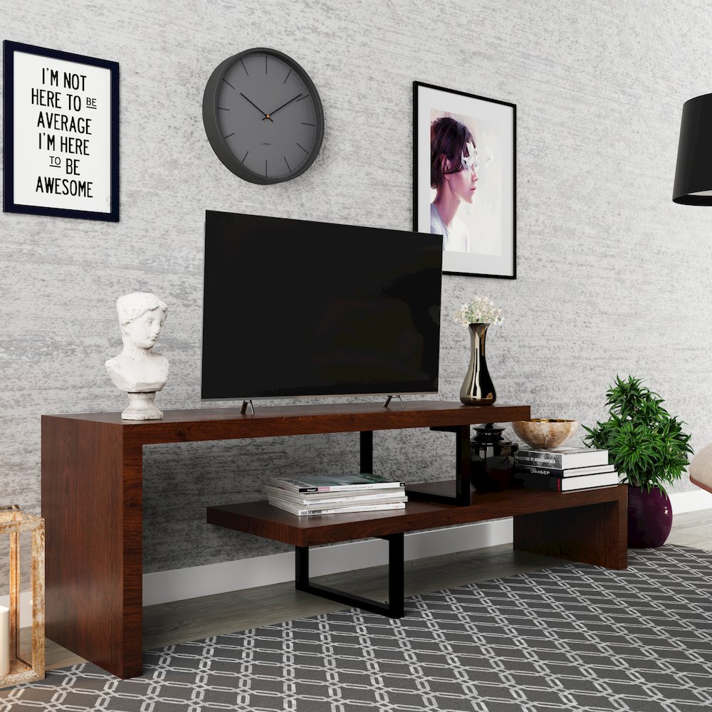 Orford Mid-Century Modern TV Stand in Walnut. Picture 8
