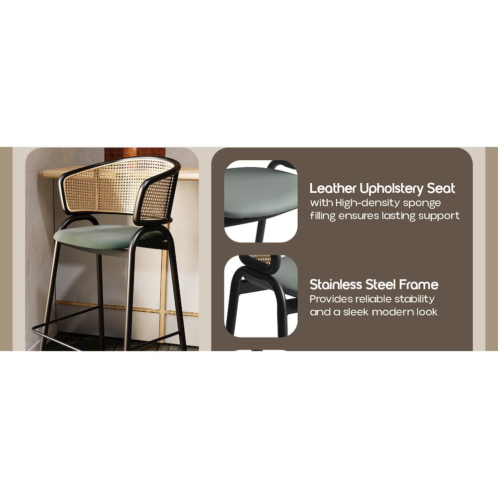 Devon Mid-Century Modern Aluminum Bar Stool. Picture 17
