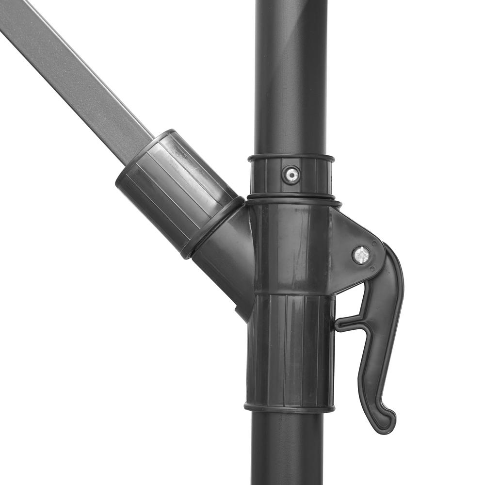 Outdoor 10 Ft Offset Cantilever Hanging Patio Umbrella With Solar Powered LED. Picture 9