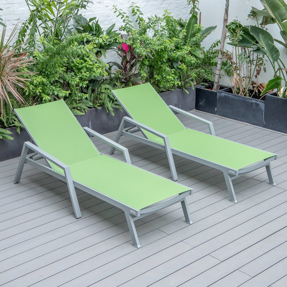 Marlin Patio Chaise Lounge Chair in Green. Picture 9
