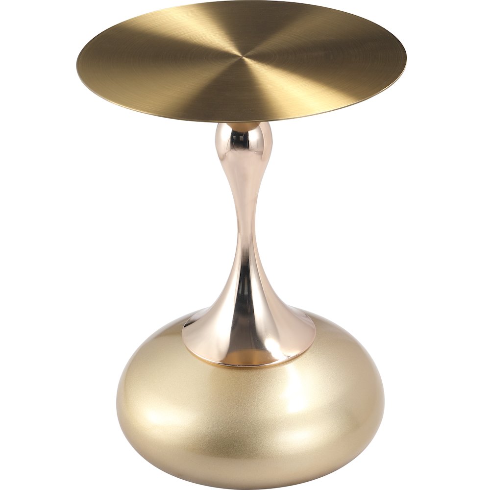Savoy Collection Modern End Table In Gold With Gold Top. Picture 1