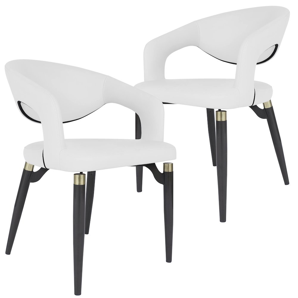 Entice Collection Modern Dining Chair Set of 2 in White. Picture 10