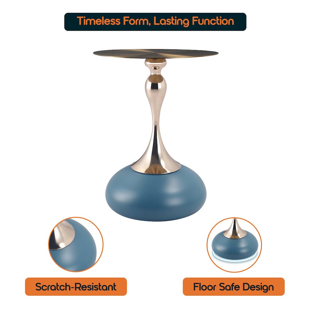 Savoy Collection Modern End Table In Blue. Picture 23