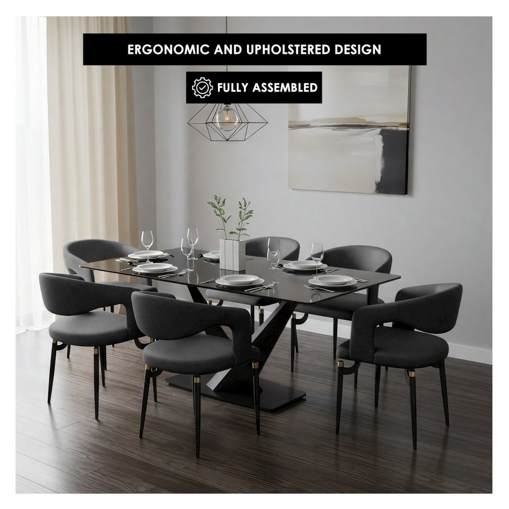 Entice Collection Modern Dining Chair in Charcoal Black. Picture 28
