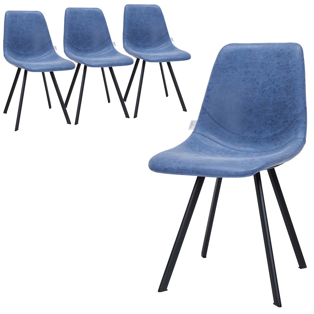Markley Modern Leather Dining Chair With Metal Legs Set of 4. Picture 5