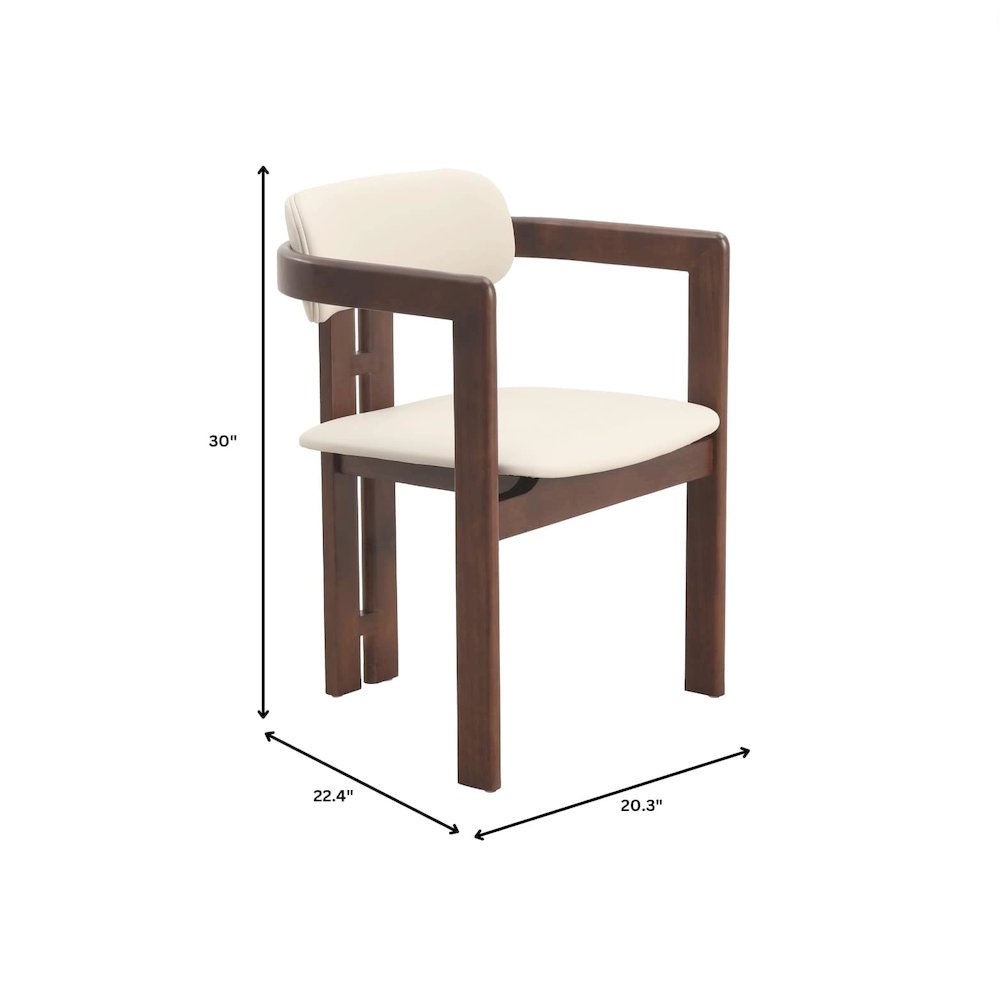 Velo Series Modern Dining Chair in Walnut Color Wood with Toupe Seat. Picture 1
