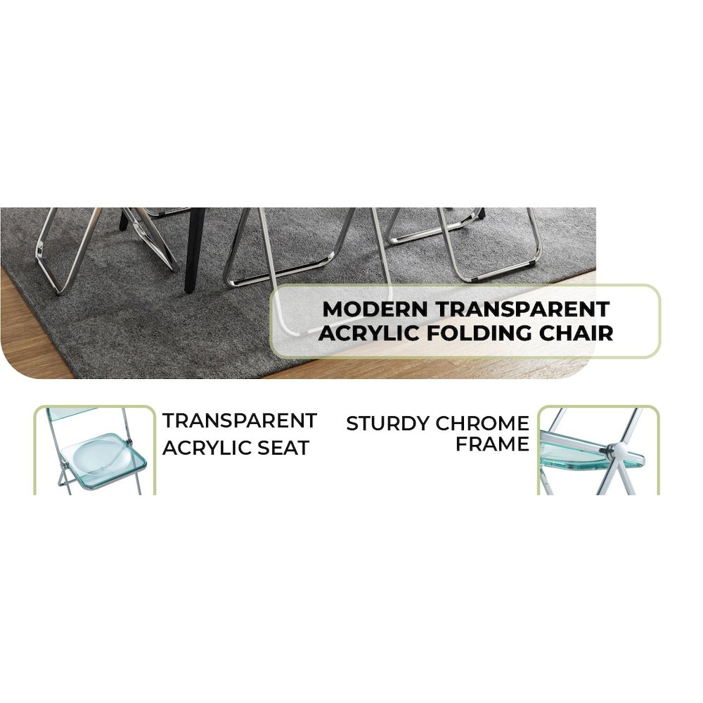 Lawrence Acrylic Folding Chair With Metal Frame. Picture 22