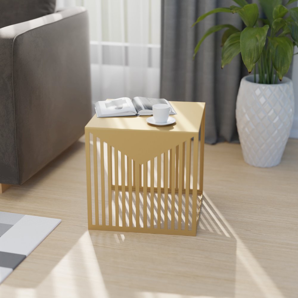 Cisco Modern Square Steel Side Table with Powder Coated Finish. Picture 2