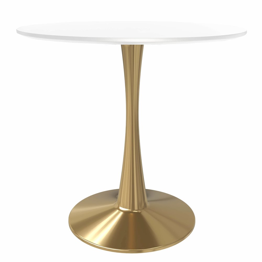 Bristol 27" round dining table Gold Base With White Top. Picture 17