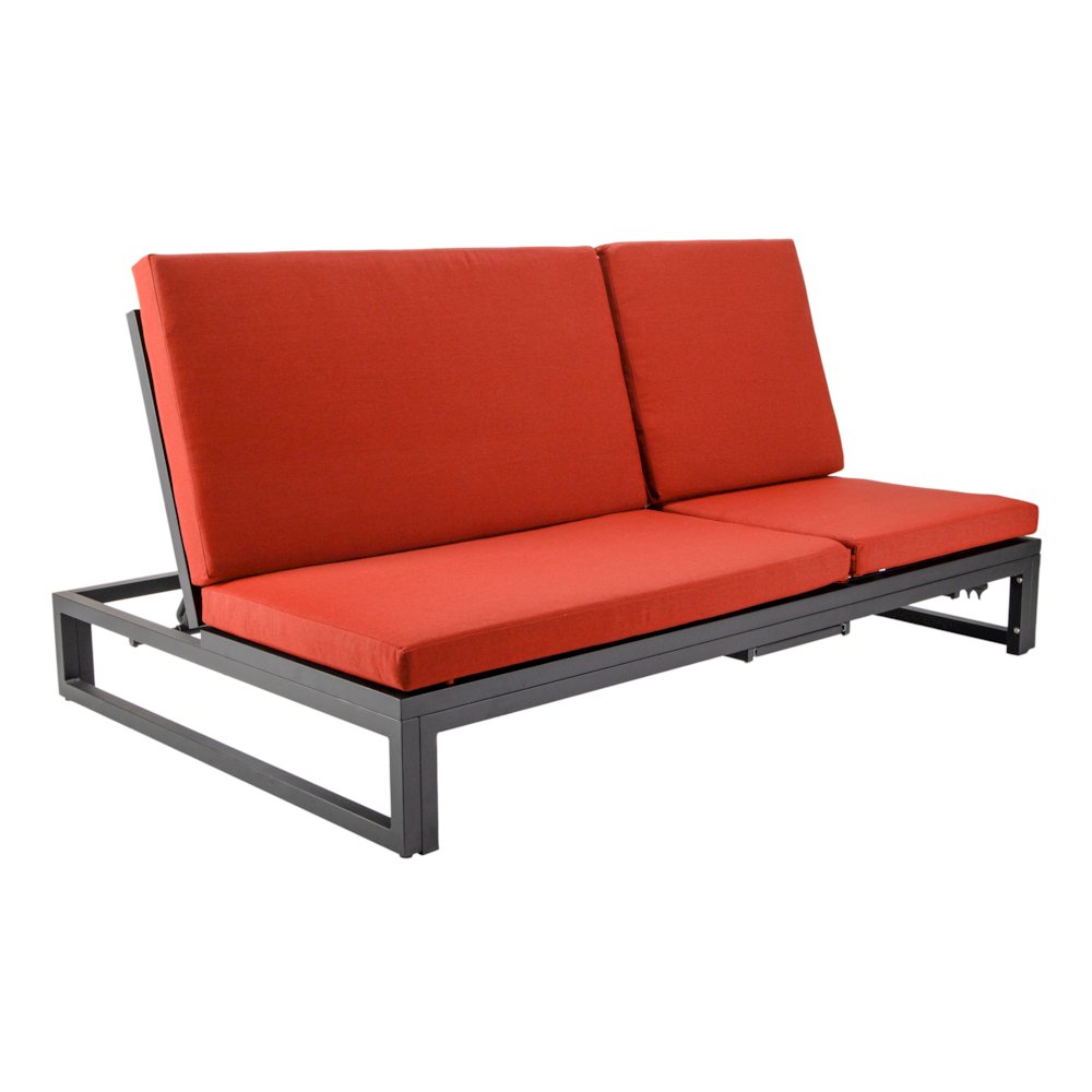 Chelsea Convertible Lounge Reclining Double Chaise With Cushions. Picture 4