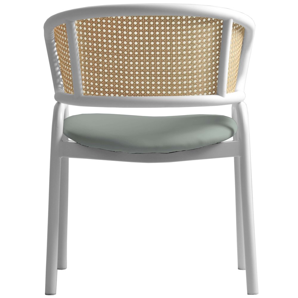 Ervilla - Dining Chair - White frame in Grey Leather Set of 2. Picture 10
