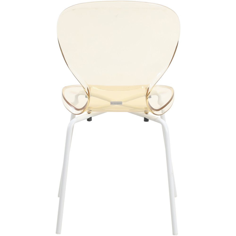 Modern Oyster Transparent Side Chair in White Base. Picture 5