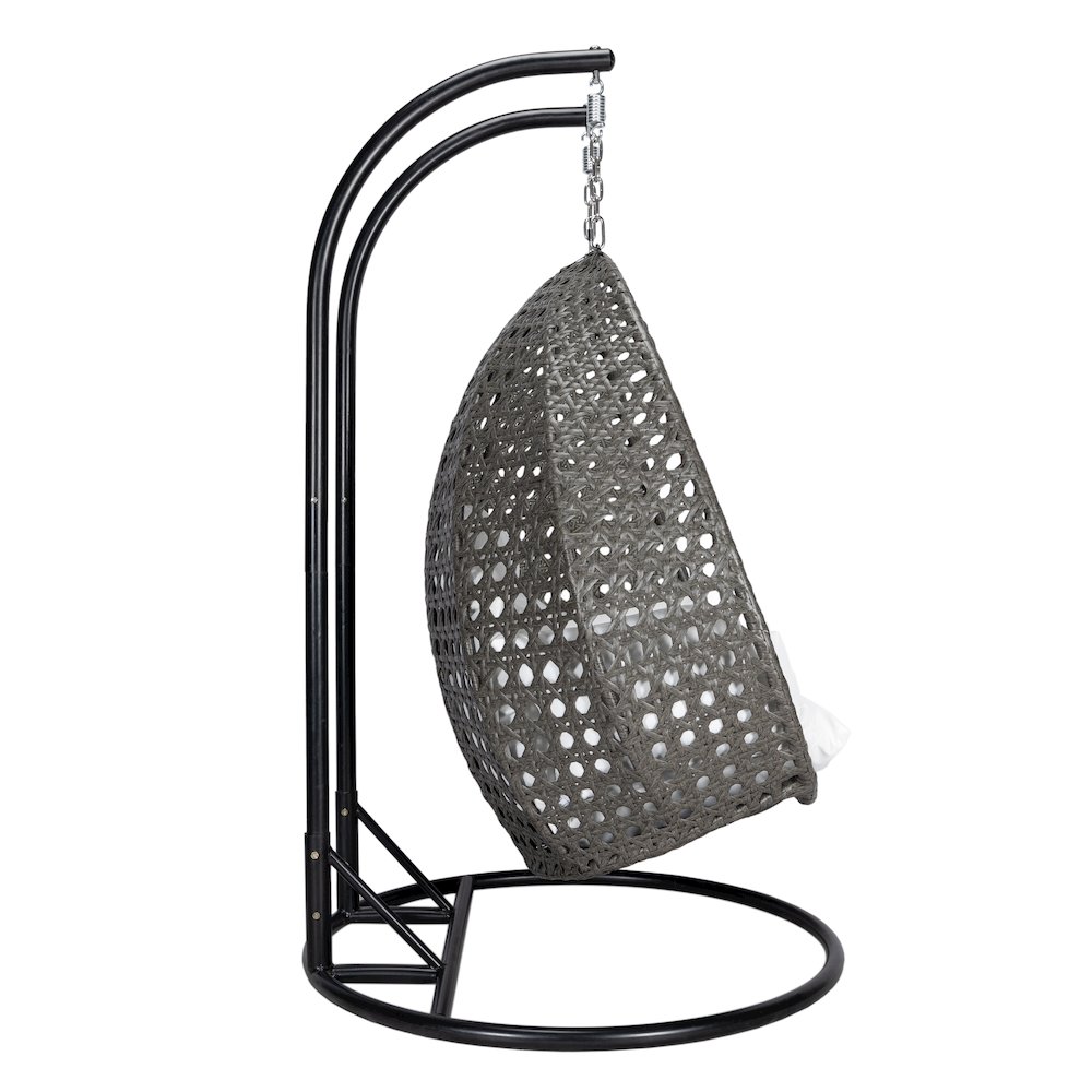 Charcoal Wicker Hanging 2 person Egg Swing Chair. Picture 6