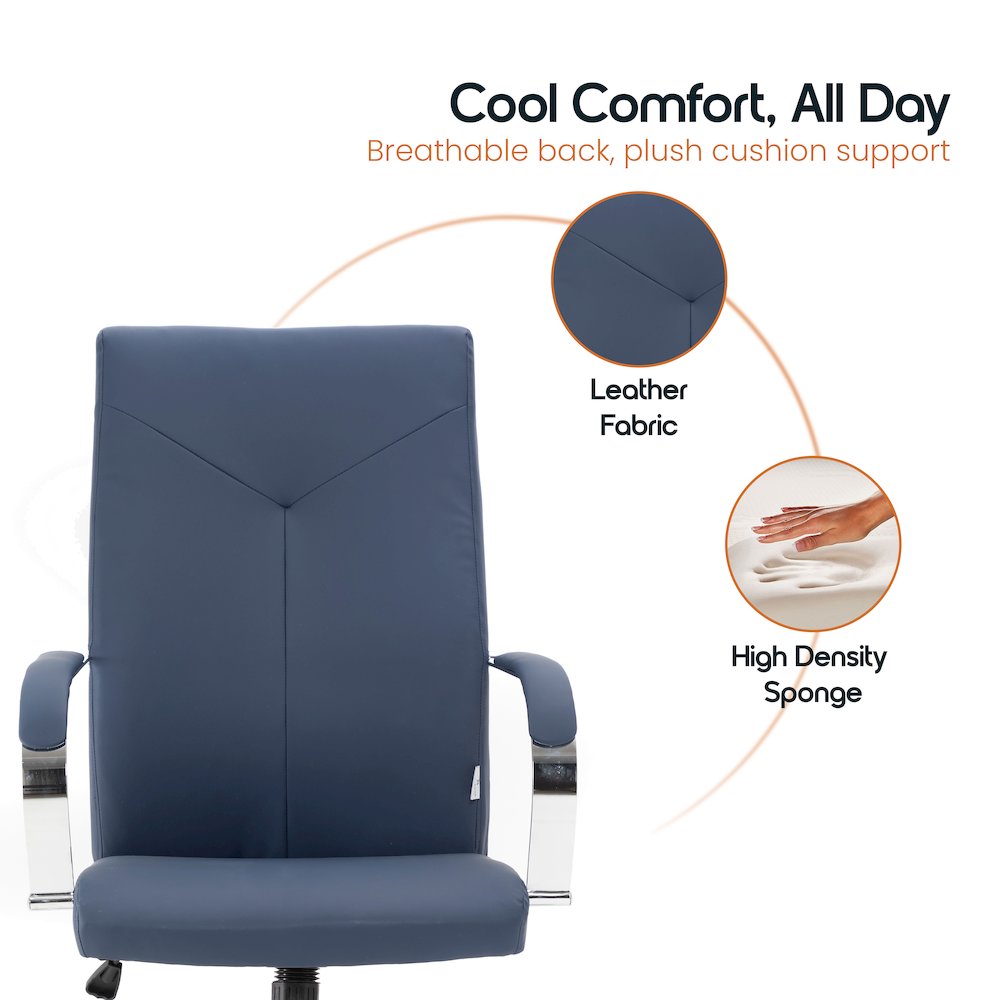 Sonora Modern High-Back Leather Office Chair. Picture 11