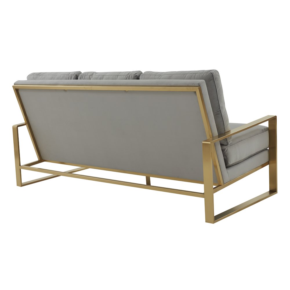 Jefferson Contemporary Modern Design Velvet Sofa With Gold Frame.. Picture 5