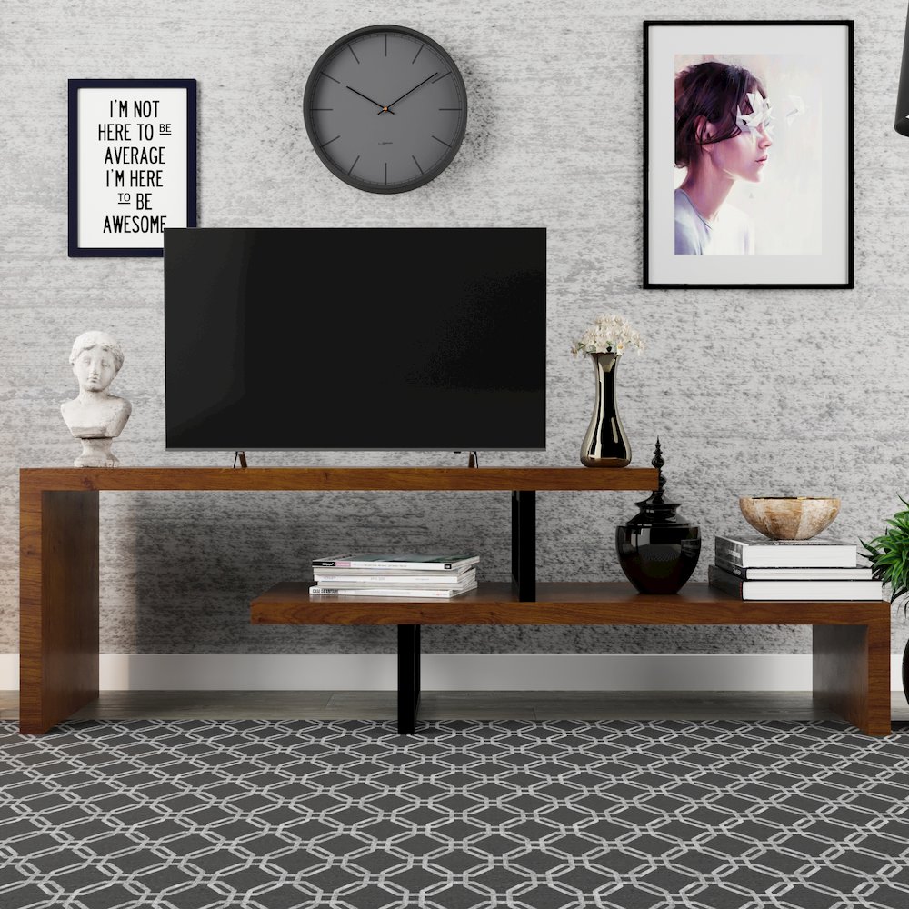 Orford Mid-Century Modern TV Stand in Walnut. Picture 9