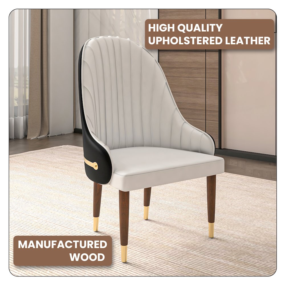 Elara Collection Wooden Dining Chair in Black/White. Picture 14