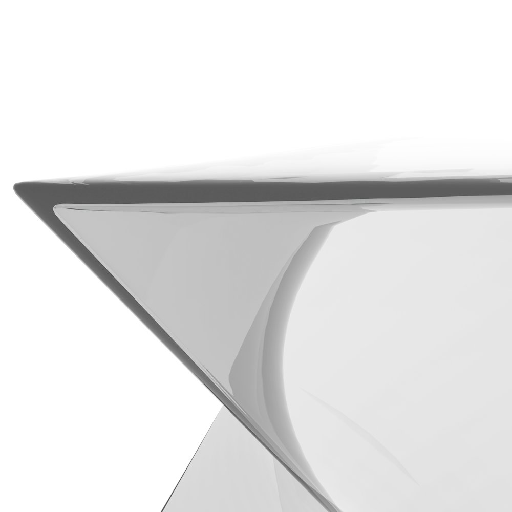 Randolph Modern Accent Side Table Indoor and Outdoor Use Clear Set of 2. Picture 4
