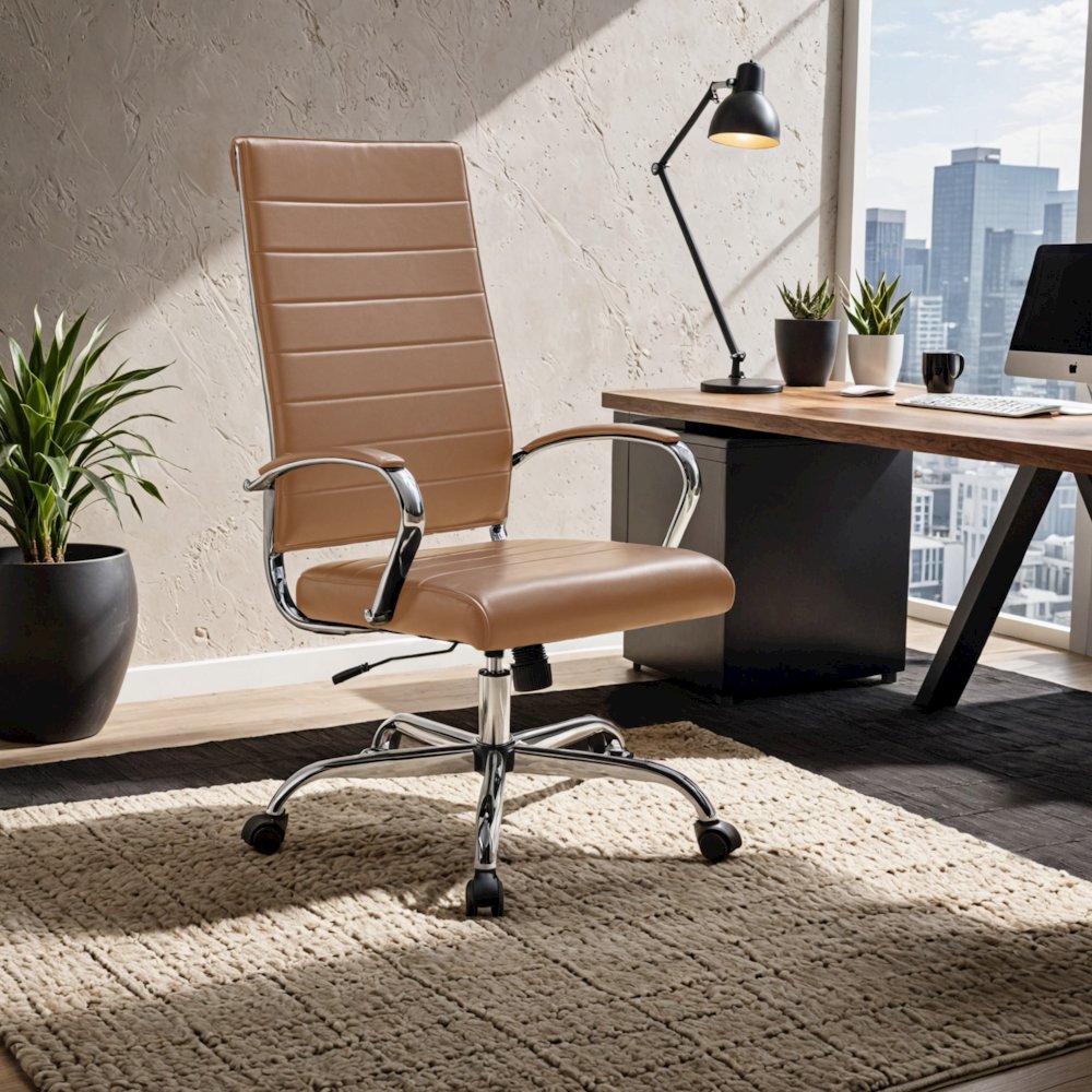 Benmar High-Back Leather Office Chair. Picture 23
