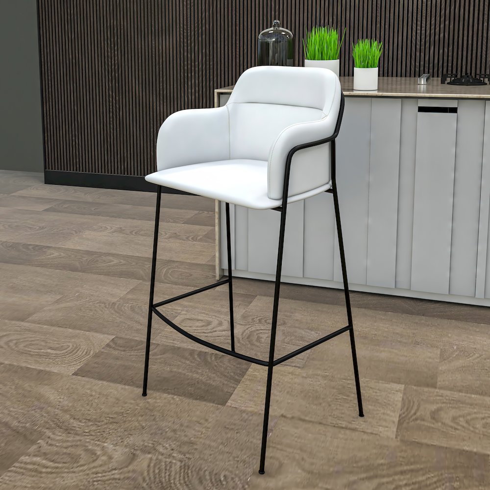 Axis Collection Modern Bar height Chair in White. Picture 4