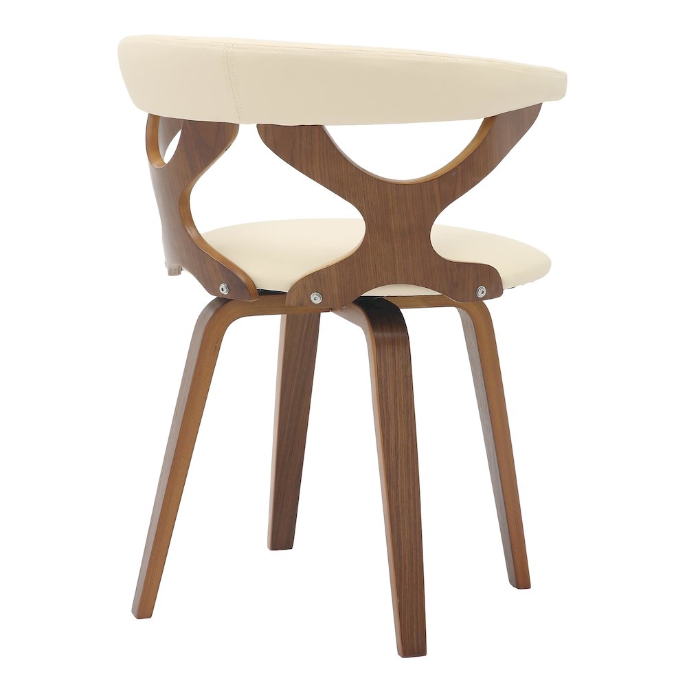 Modern Wooden Dining Chair, Walnut Frame in Taupe Klyne Collection By LeisrueMod. Picture 11