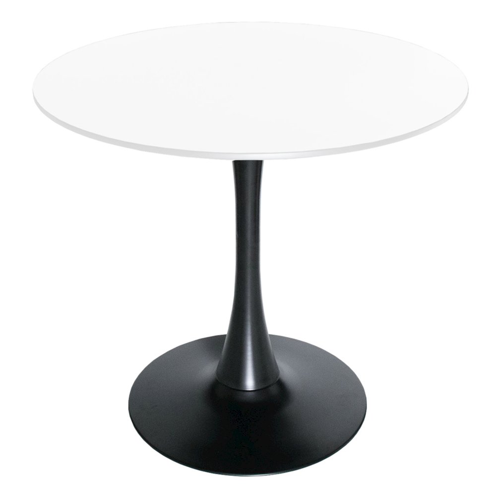 Leisyremod Bristol 24" Round Dining Table Black base with White top. Picture 21