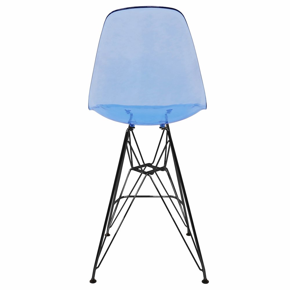 Modern Acrylic Bar stool Cresco Collection Black Base with Trans Blue seat. Picture 30