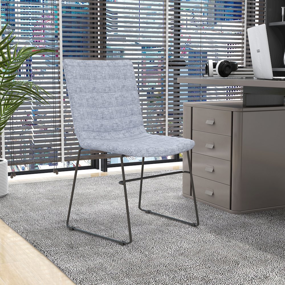 Zylar Series Office Guest Chair in Grey Fabric. Picture 8