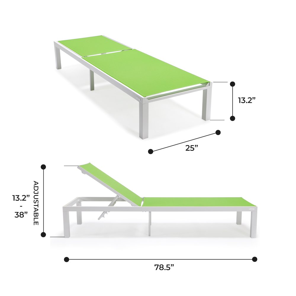 Marlin Patio Chaise Lounge Chair With White Aluminum Frame. Picture 15