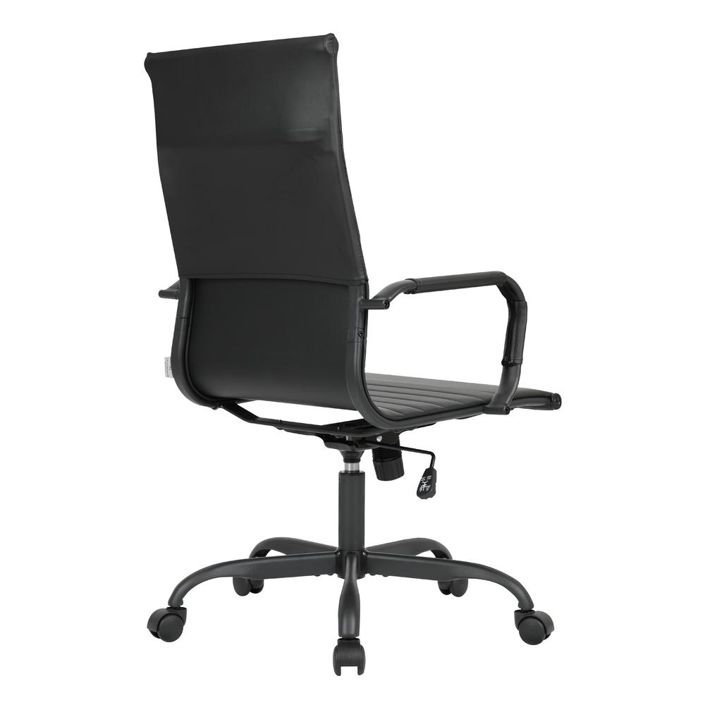 Leather Home High-Back Office Chair in Black. Picture 3