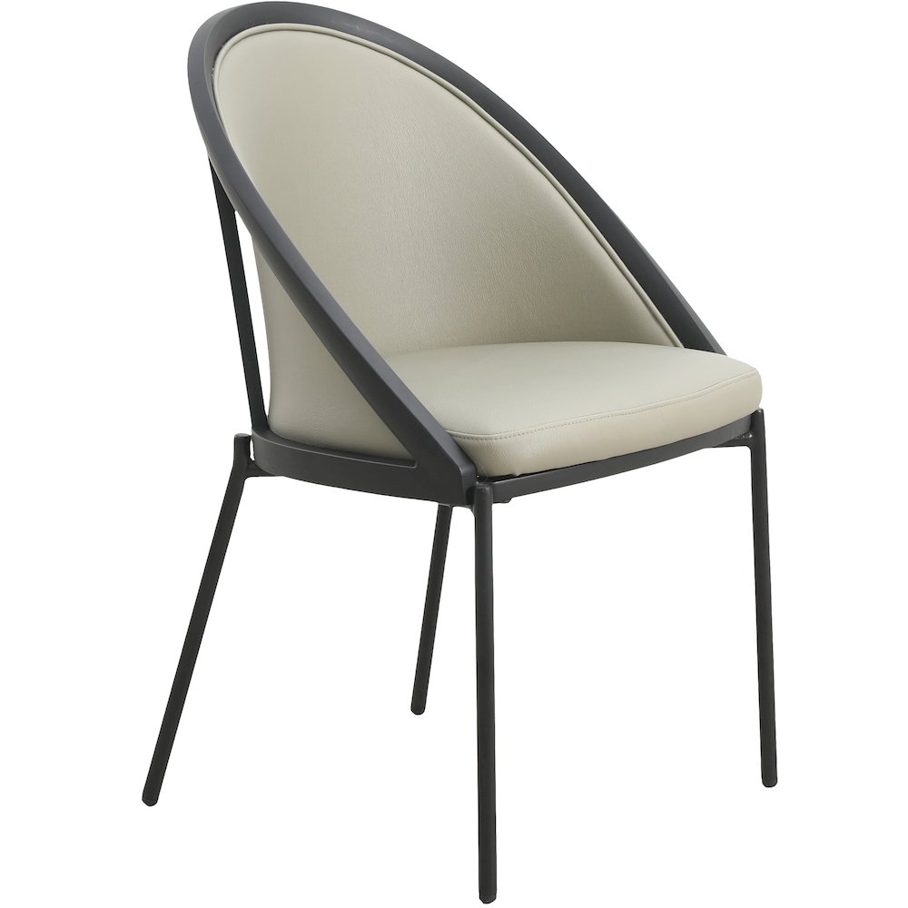 Urbane Collection Modern Dining Chair With Olive Green. Picture 4