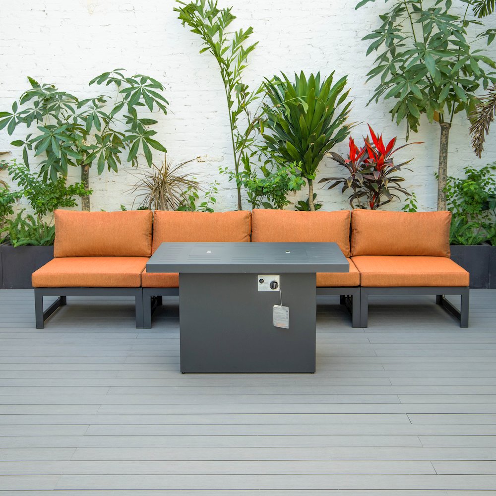 Chelsea 5-Piece Middle Patio Chairs and Fire Pit Table. Picture 9