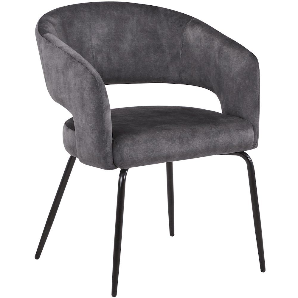 Gavin Series Modern Chair Black Frame in Charcoal Set of 4. Picture 2
