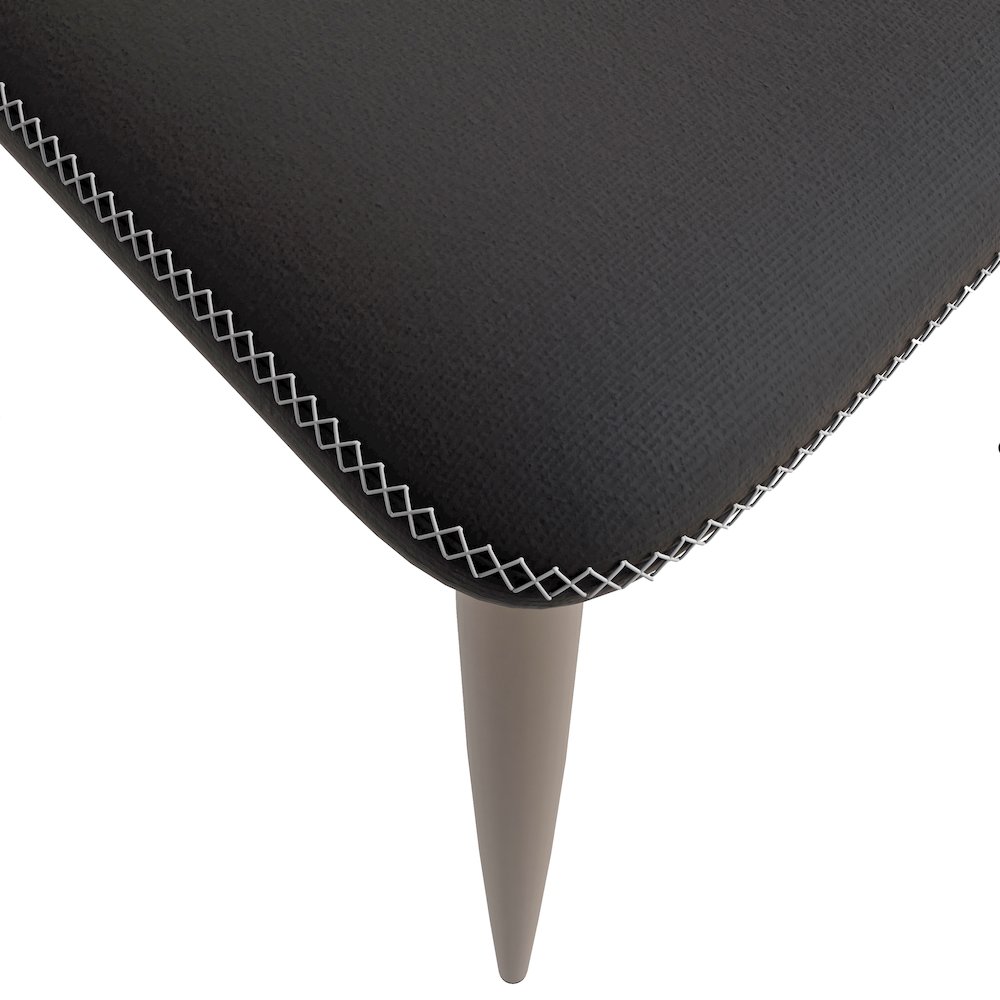 Mosaic Collection Modern Dining Chair in Charcoal Fabric - Set of 2. Picture 17