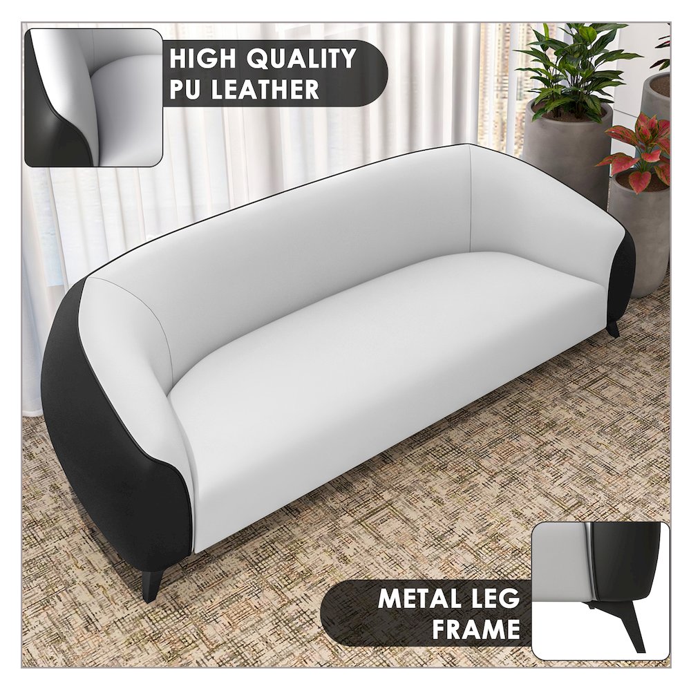 Opula Collection Three Seater Sofa In Black and White. Picture 5