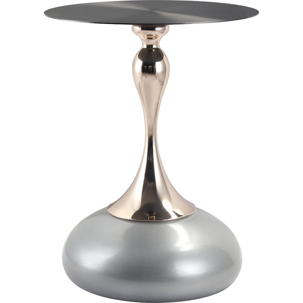 Savoy Collection Modern End Table In Silver. Picture 3