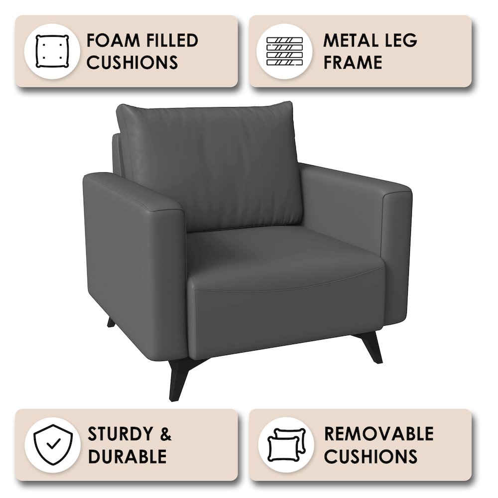 Inno Collection Single Seater Sofa In Grey. Picture 4