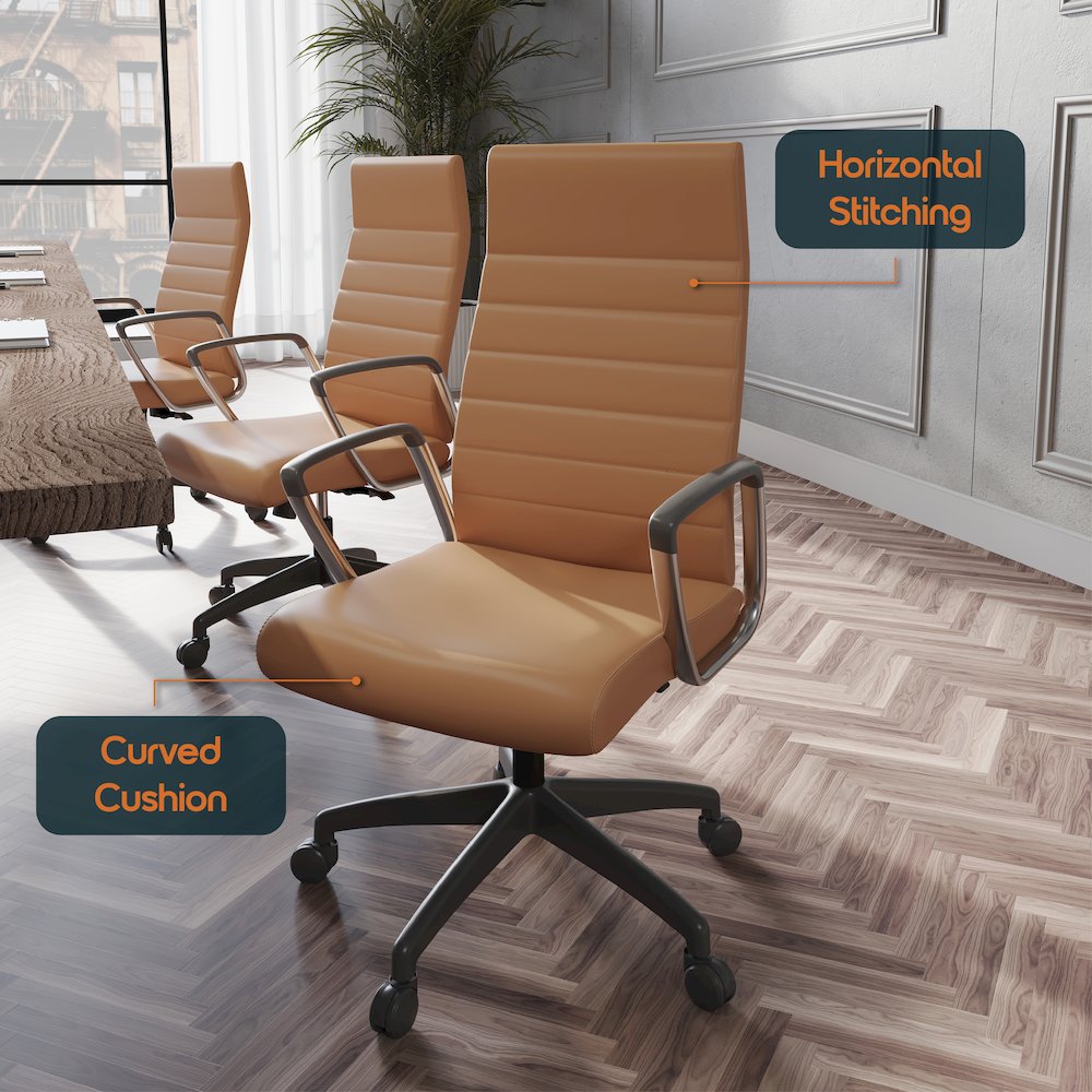 Hilton Modern High-Back Leather Office Chair. Picture 14
