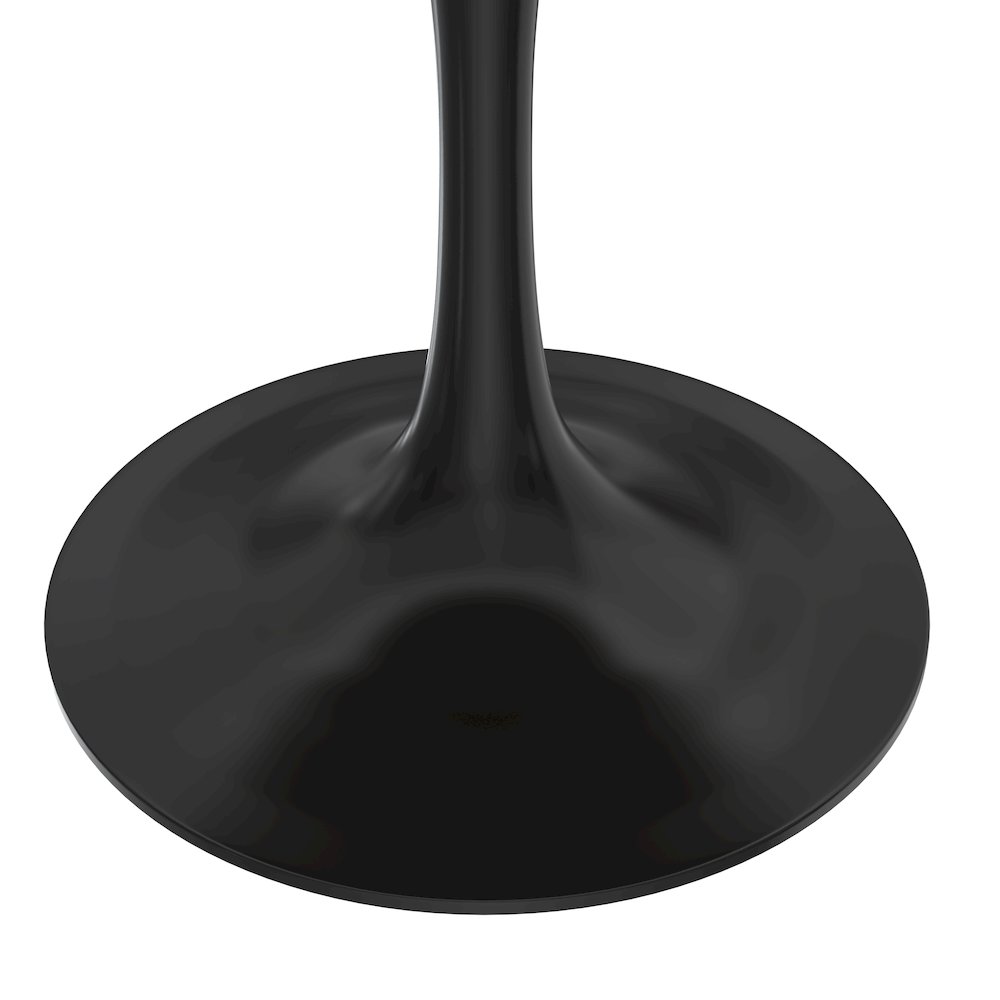 Verve Collection 36 Round Dining Table, Black Base with Dark Maple MDF Top. Picture 7