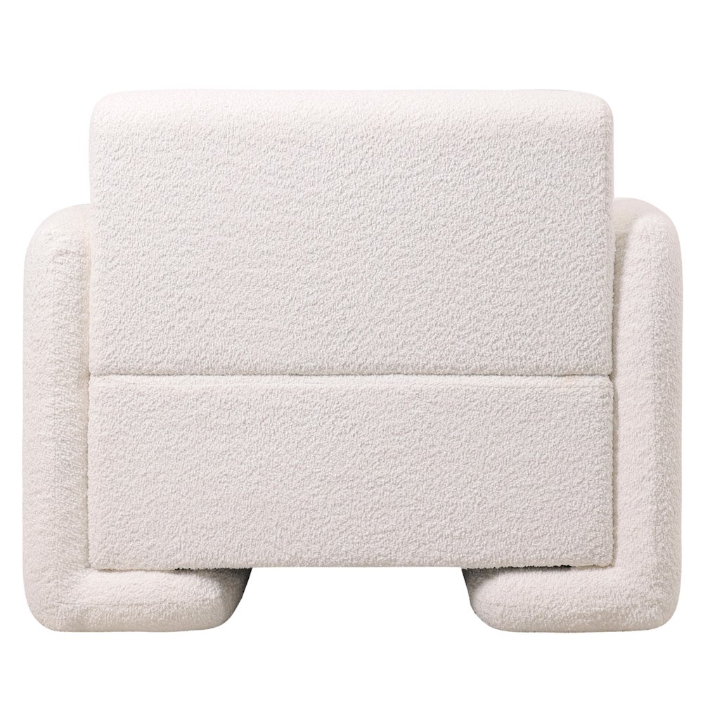 Nyta Collection Modern Accent Chair in White Boucle. Picture 11