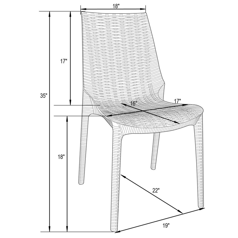 Kent Outdoor Patio Plastic Dining Chair, Set of 2. Picture 7