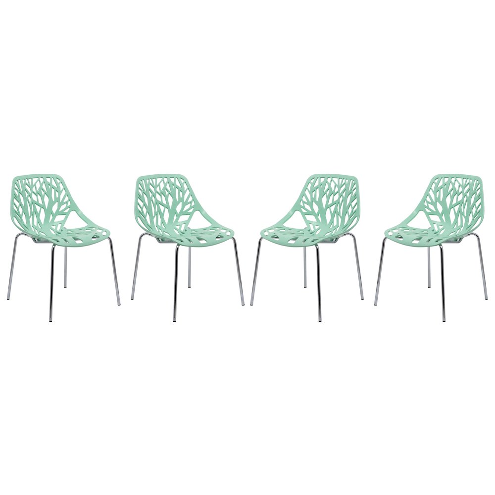 Modern Asbury Dining Chair w/ Chromed Legs, Set of 4. Picture 9