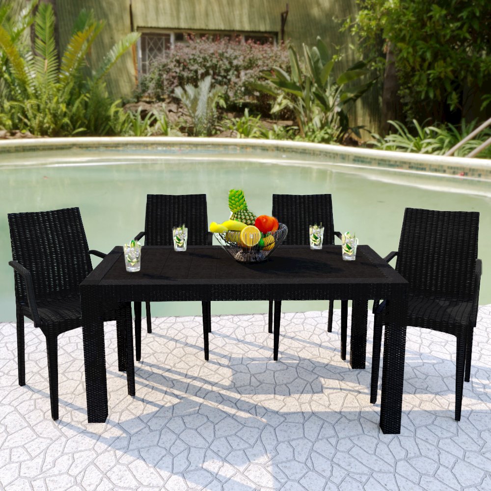 Weave Mace Indoor/Outdoor Chair (With Arms), Set of 4. Picture 2
