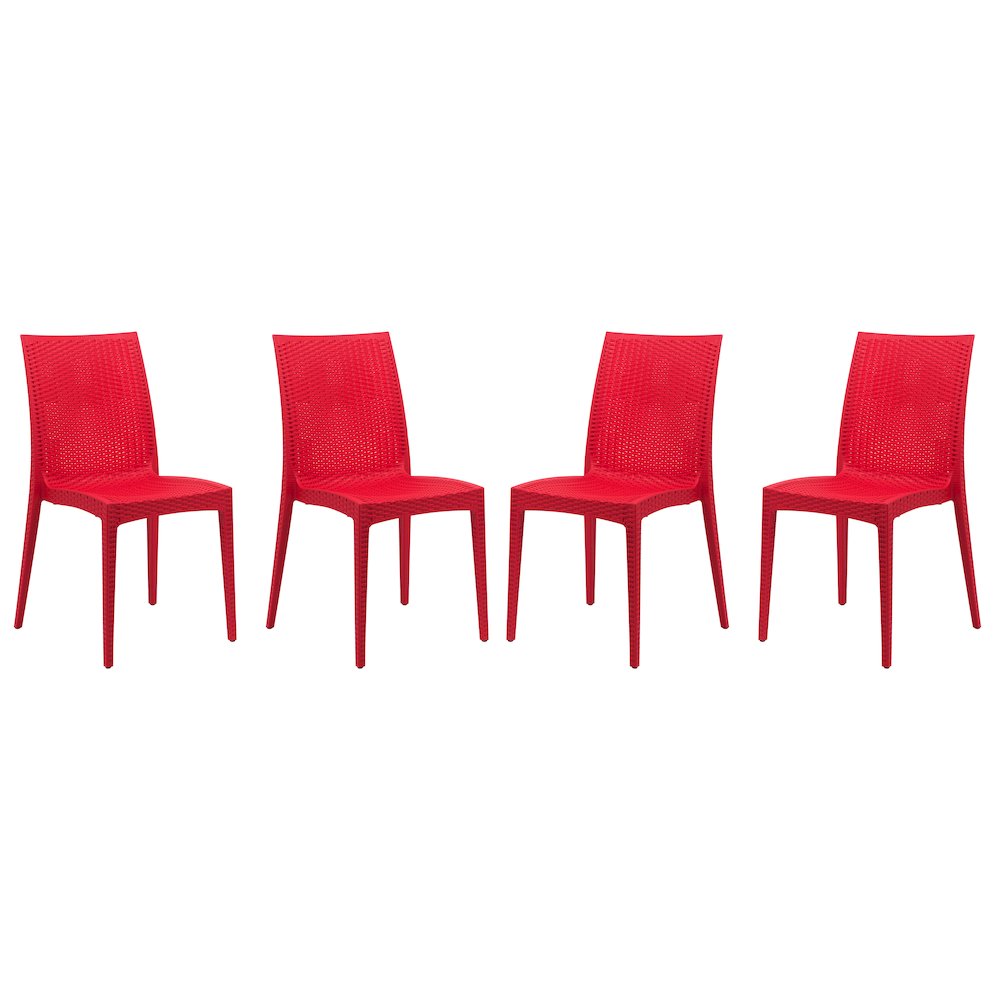 Weave Mace Indoor/Outdoor Dining Chair (Armless), Set of 4. Picture 1